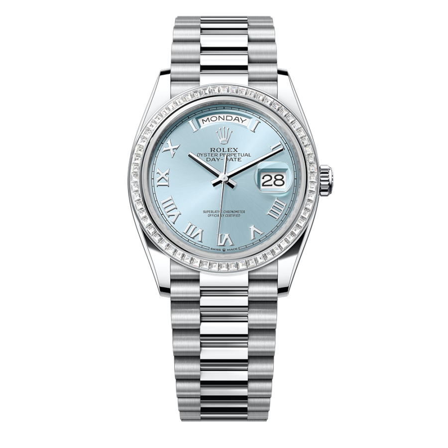 2023 Top-quality super clone rolex watches Men’s Day Date 36MM m128396tbr-0002 ice-blue Dial