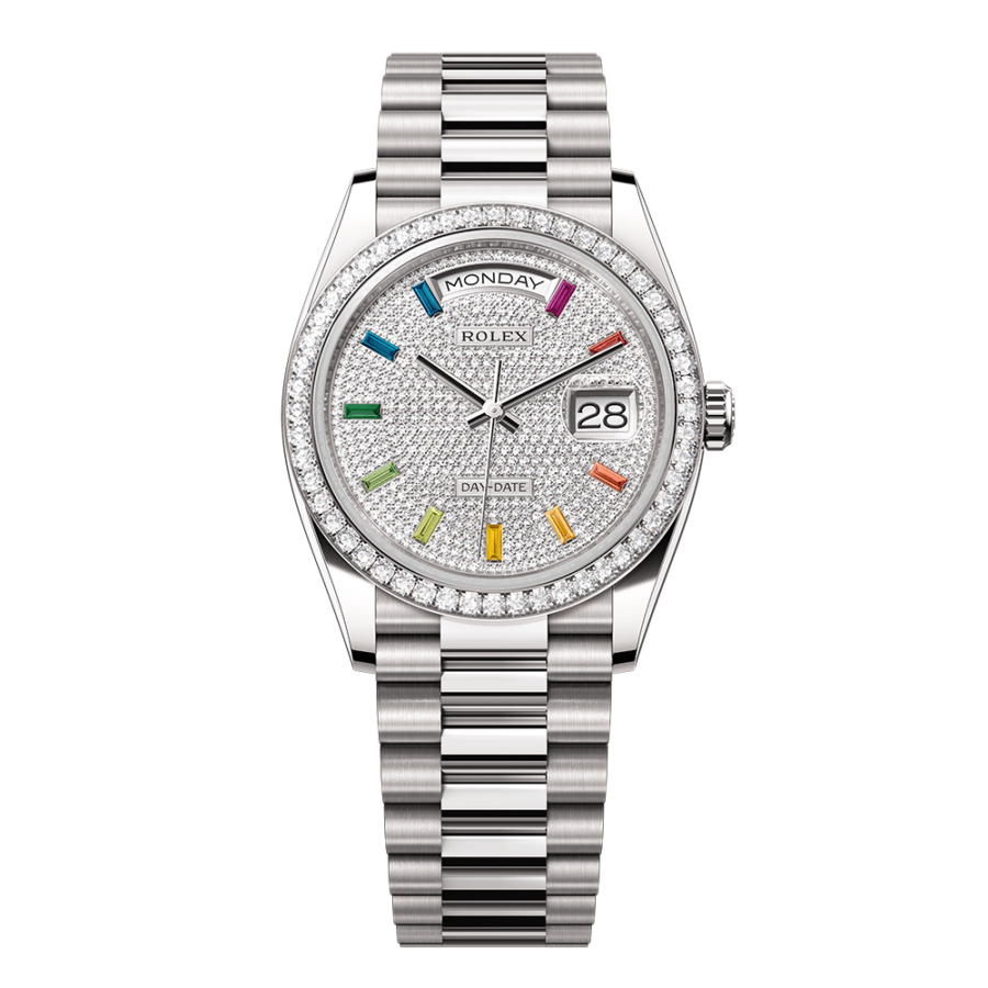 2023 High Quality cheapest rolex for Men’s Day Date 36MM m128349rbr-0006 diamond-paved Dial