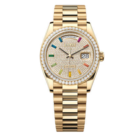 2023 High Quality cheapest rolex for Men’s Day Date 36MM m128348rbr-0030 diamond-paved Dial