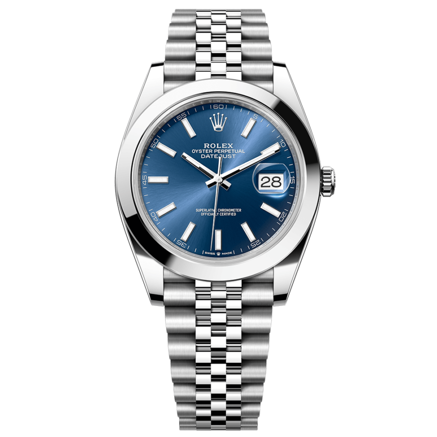 2023 High Quality rolex replica watches Datejust Men’s 41MM m126300-0002 bright blue dial