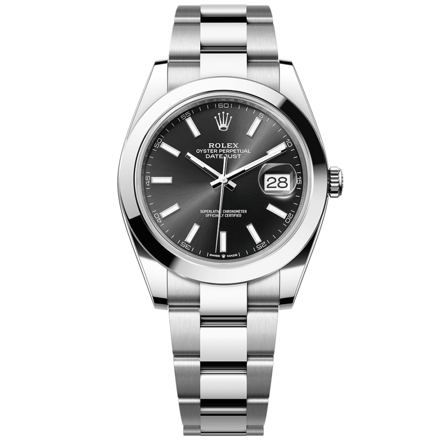 2023 High Quality rolex replica watches Datejust Men’s 41MM m126300-0011 bright black dial and an Oyster bracelet