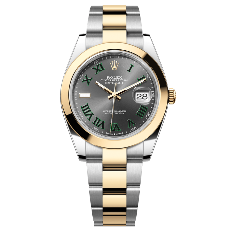 2023 High Quality fake rolex watch Datejust Men’s 41MM m126303-0019 yellow gold features a slate dial