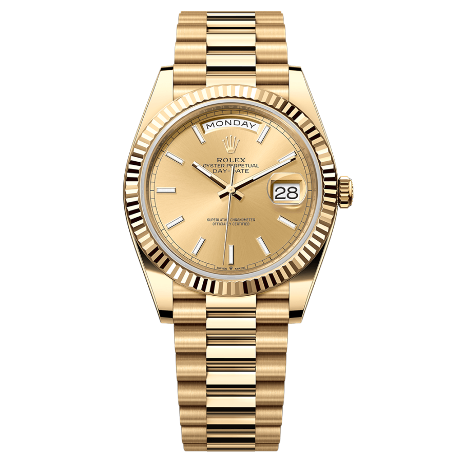 2023 Top-quality super clone rolex watches Men’s Day Date 40MM m228238-0003 champagne-colour Dial