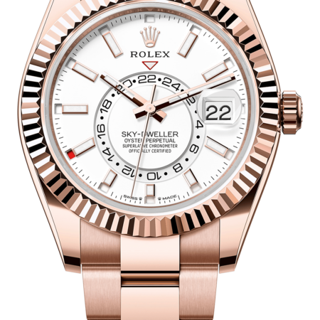 2023 High Quality fake rolex Men’s sky-dweller 42MM m336935-0003 18 kt Everose gold with an intense white dial