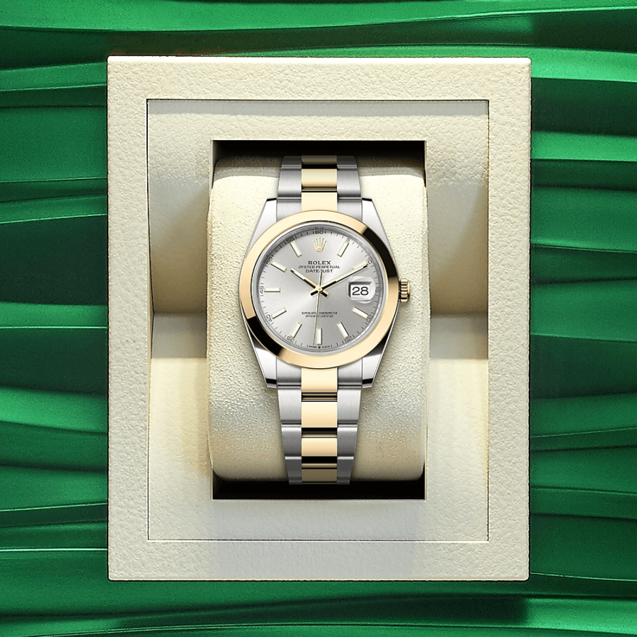 2023 High Quality Copy of rolex watch Datejust Men’s 41MM m126303-0001 yellow gold features a silver dial