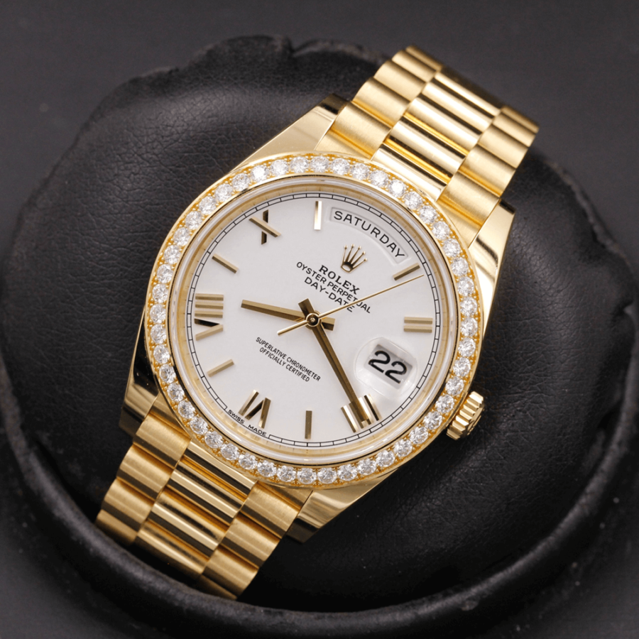 2023 High Quality reproduction rolex Men’s Day Date 40MM m228348rbr-0034 white dial