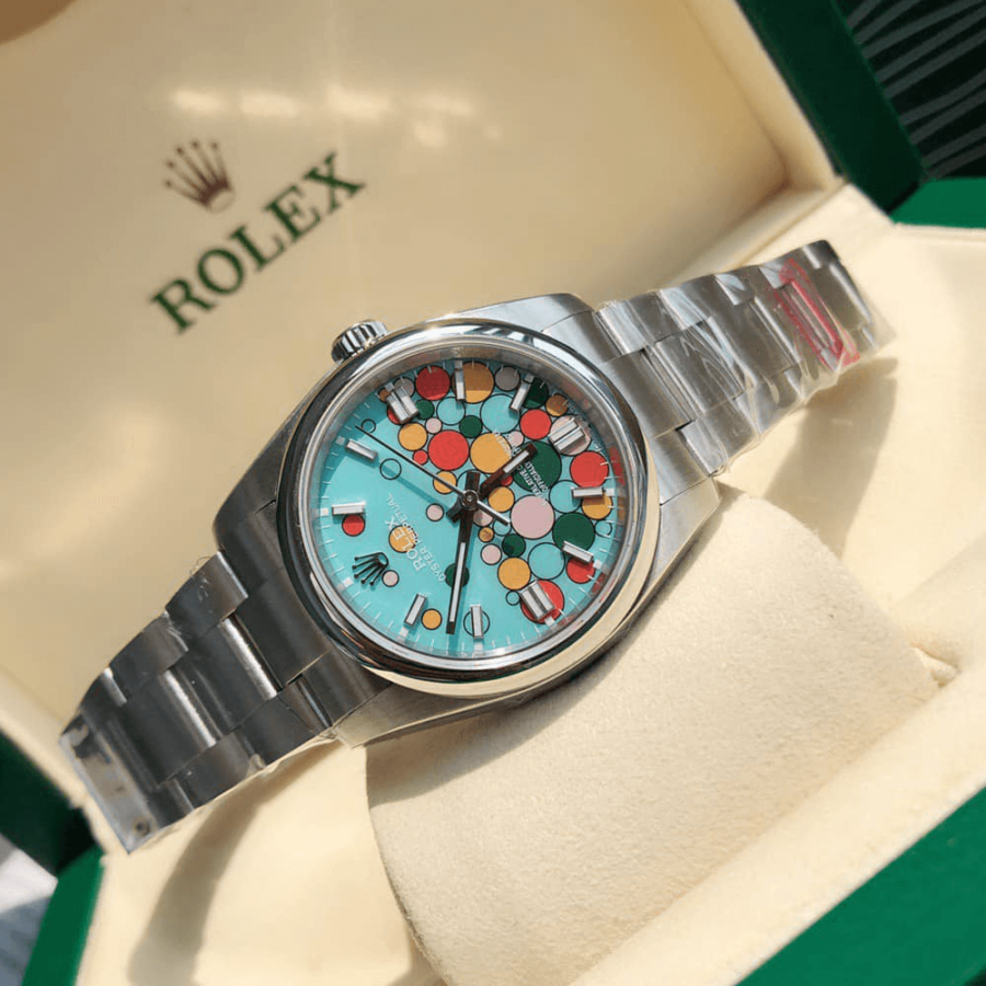 2023 High Quality Copy of rolex watch Men’s oyster perpetual 36MM m126000-0009 turquoise blue, Celebration-motif dial