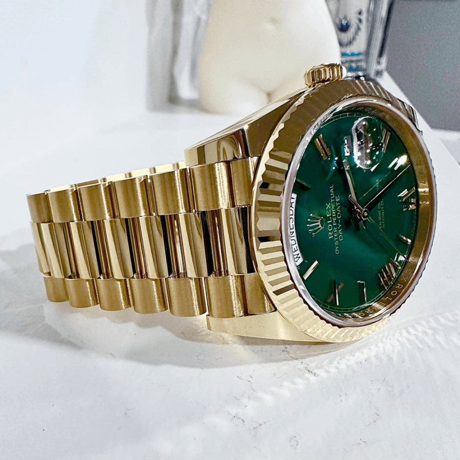 2023 Top-quality rolex watches dupe Men’s Day Date 40MM m228238-0061 green Dial