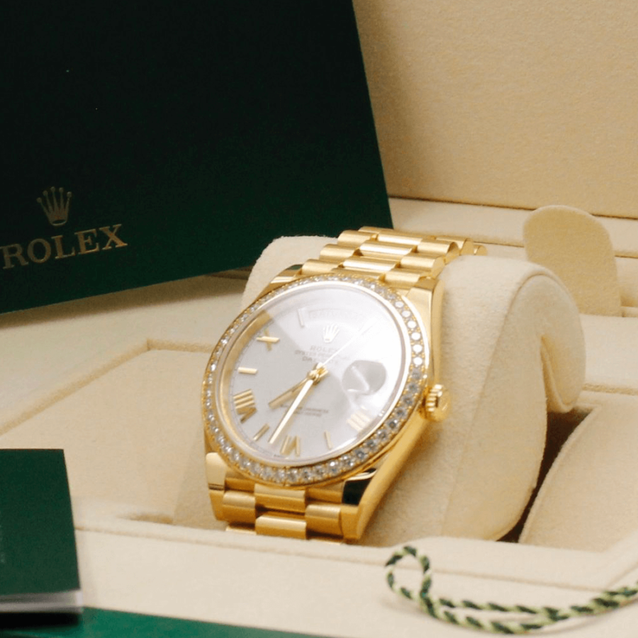 2023 High Quality reproduction rolex Men’s Day Date 40MM m228348rbr-0034 white dial