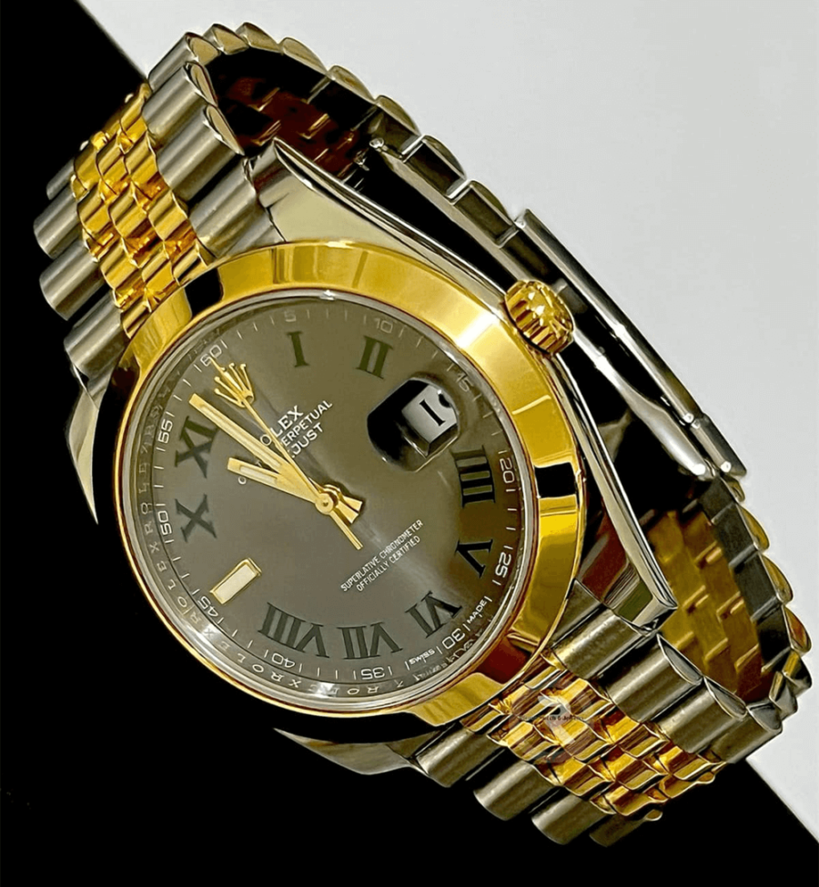2023 High Quality Copy of rolex watch Datejust Men’s 41MM m126303-0020 yellow gold features a slate dial