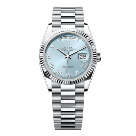 2023 High Quality fake rolex watch Unisex Day Date 36MM ice-blue Dial m128236-0008