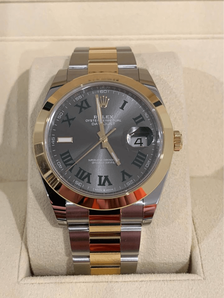 2023 High Quality Copy of rolex watch Datejust Men’s 41MM m126303-0019 yellow gold features a slate dial