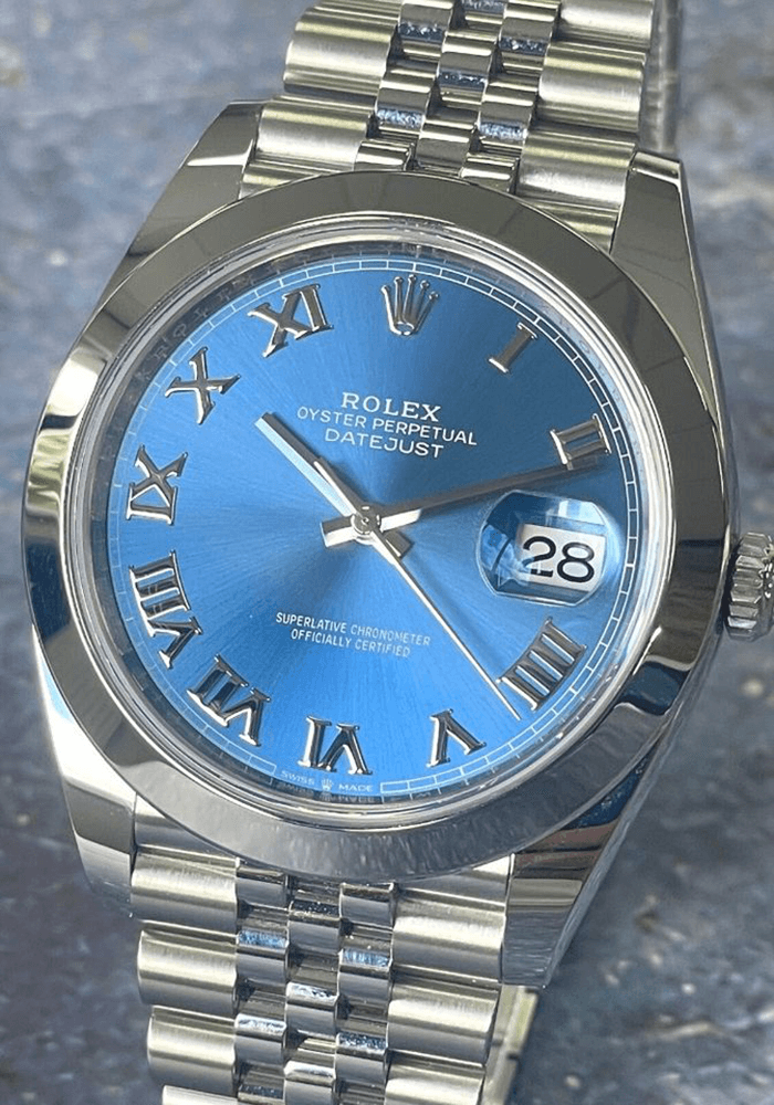 2023 High Quality Copy of rolex watch Datejust Men’s 41MM m126300-0018 azzurro-blue dial