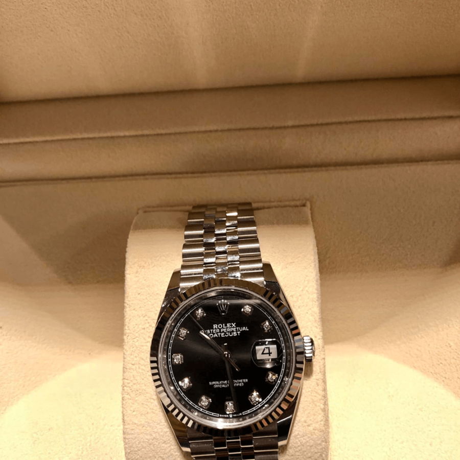 2023 High Quality Copy of rolex watch Unisex Datejust 36MM m126234-0027 bright black, diamond-set dial