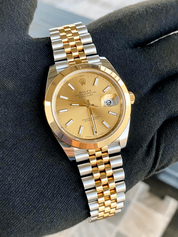 2023 High Quality Copy of rolex watch Datejust Men’s 41MM m126303-0010 champagne-colour dial