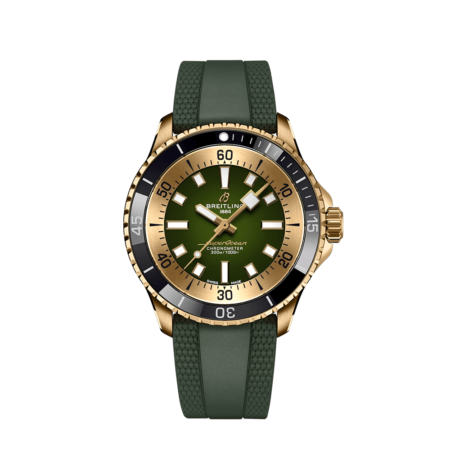 High Quality Replica Breitling male 42MM Superocean N17375201L1S1 Green Dial Rubber Strap