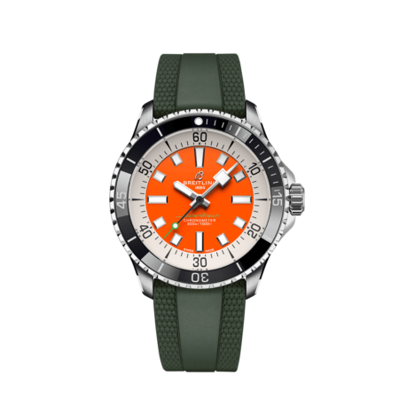 High Quality Replica Breitling male 42MM Superocean A173751A1O1S1 Tangerine Dial Rubber Strap