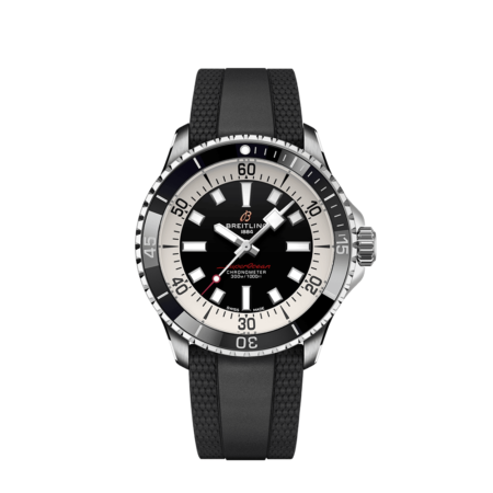 High Quality Replica Breitling male 42MM Superocean A17375211B1S1 Black Dial Rubber Strap