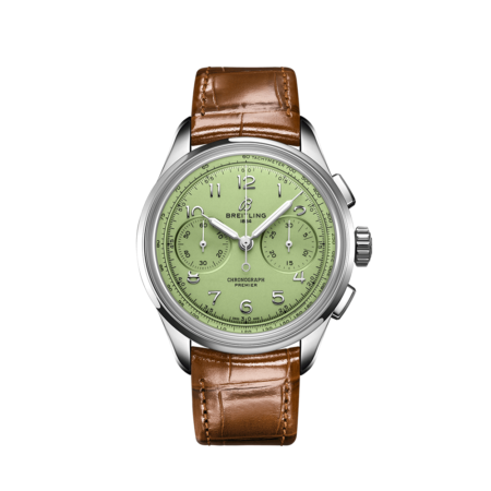 High Quality Replica Breitling male 40MM Premier AB0930D31L1P1 Green Dial Alligator leather Strap