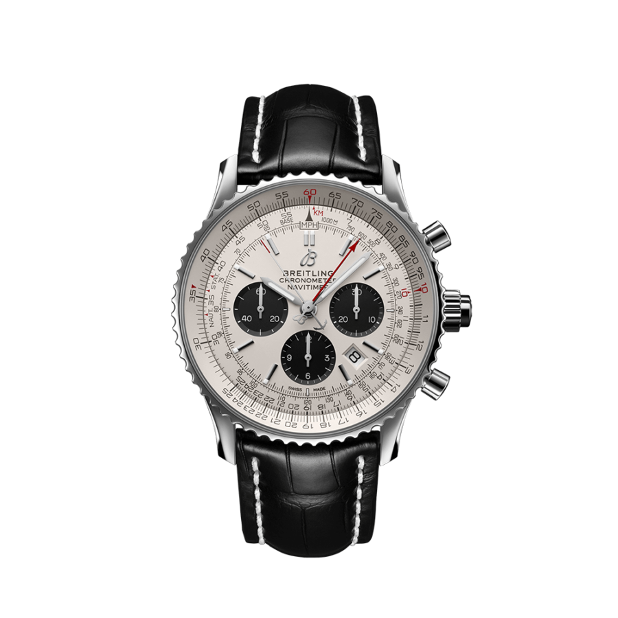 High Quality Replica Breitling male 45MM Navitimer AB0311211G1P1 Pearl White Dial Alligator leather