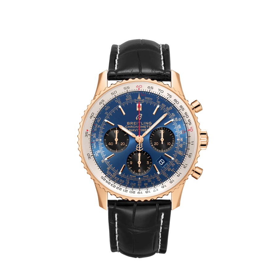 High Quality Replica Breitling male 41MM Navitimer RB0121211C1P1 blue Dial Alligator leather