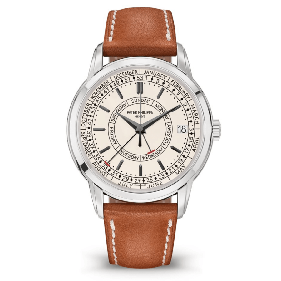 High Quality Replica patek philippe male 40MM COMPLICATIONS 5212A-001 Silvery opaline dial, Calfskin strap