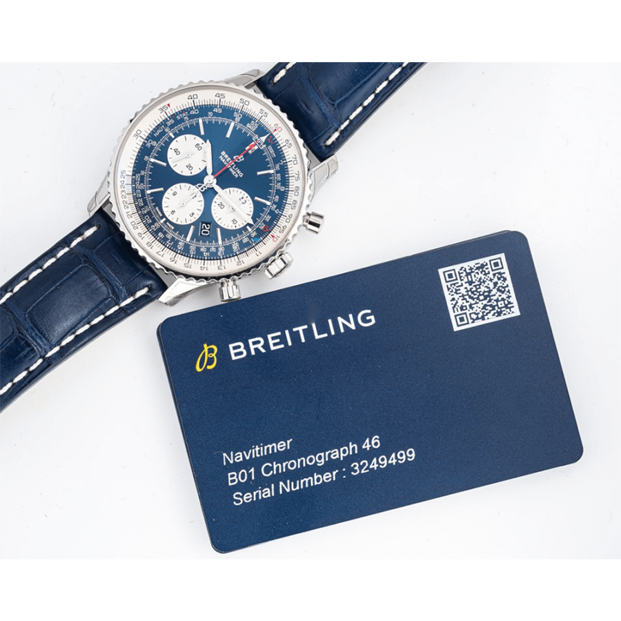High Quality Replica Breitling male 46MM Navitimer AB0127211C1P1 Blue Dial Alligator leather