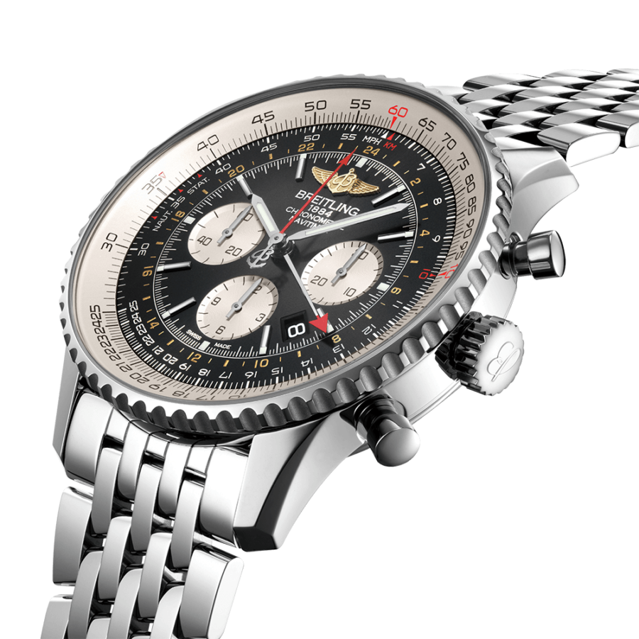 High Quality Replica Breitling male 48MM Navitimer AB0441211B1A1 black Dial Stainless steel
