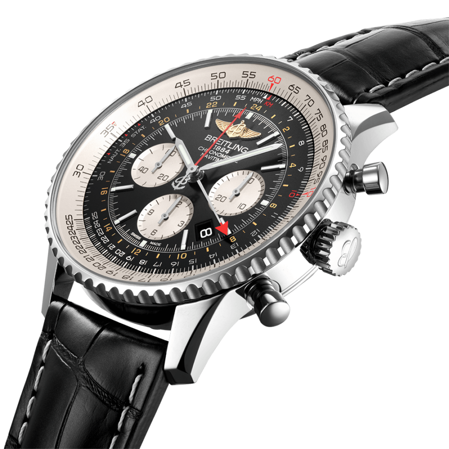 High Quality Replica Breitling male 48MM Navitimer AB0441211B1P1 black Dial Alligator leather