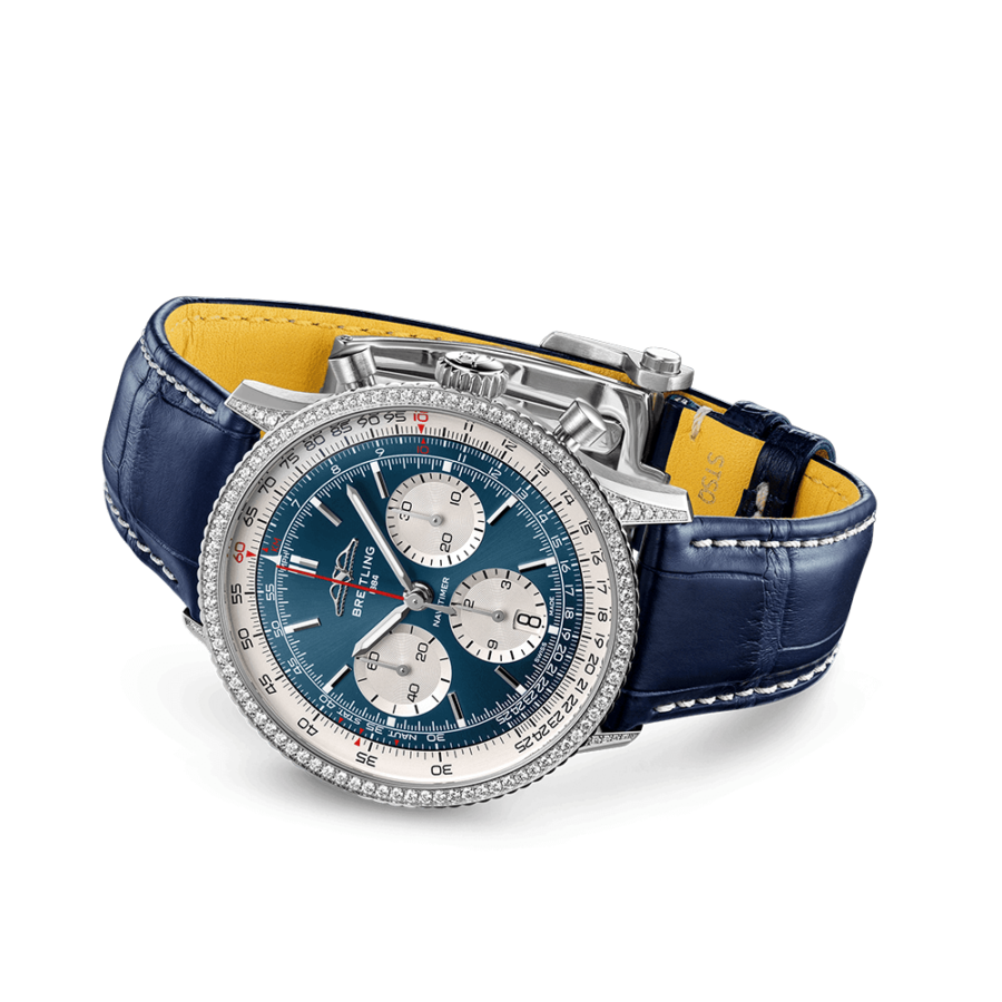 High Quality Replica Breitling male 41MM Navitimer AB0139631C1P1 blue Dial Alligator leather
