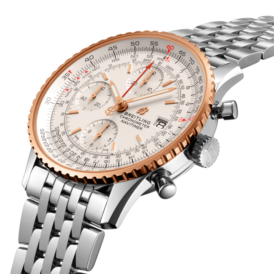 High Quality Replica Breitling male 41MM Navitimer U13324211G1A1 Pearl White Dial Stainless steel