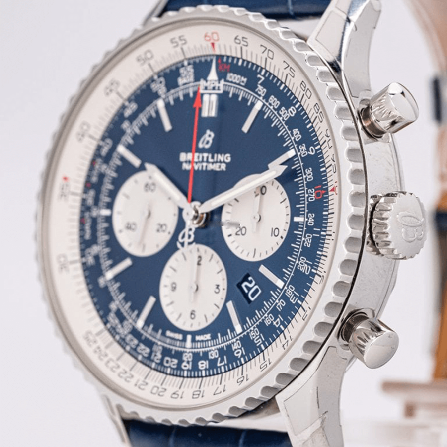 High Quality Replica Breitling male 46MM Navitimer AB0127211C1P1 Blue Dial Alligator leather