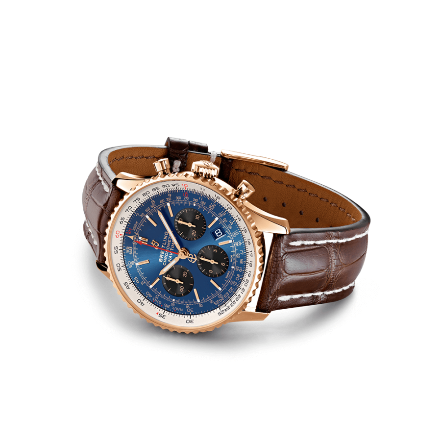 High Quality Replica Breitling male 41MM Navitimer RB0121211C1P4 blue Dial Alligator leather