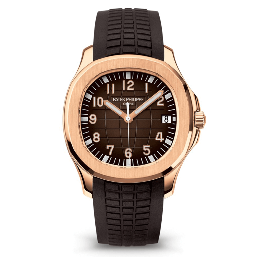 High Quality Replica Patek Philippe male 40.8MM Aquanaut 5167R-001 Brown embossed Dial Chocolate brown composite strap