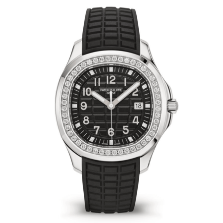 High Quality Replica Patek Philippe Female 38.8MM Aquanaut 5267-200A-001 Black, embossed with Aquanaut pattern Dial Composite material strap