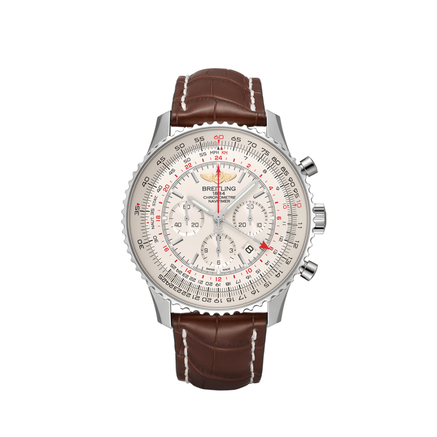 High Quality Replica Breitling male 48MM Navitimer AB0441211G1X1 Pearl White Dial Calfskin leather