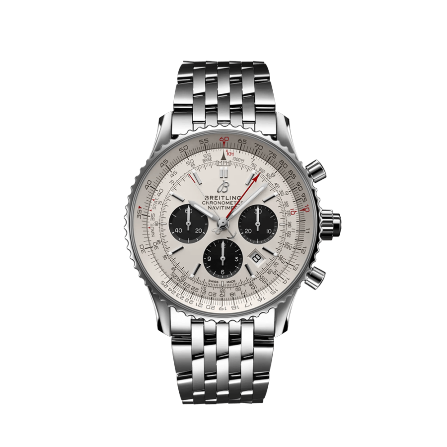 High Quality Replica Breitling male 45MM Navitimer AB0311211G1A1 Pearl White Dial Stainless steel