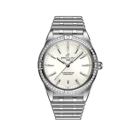 High Quality Replica Breitling Female 36MM Chronomat A10380591A1A1 pearl white Dial Stainless steel