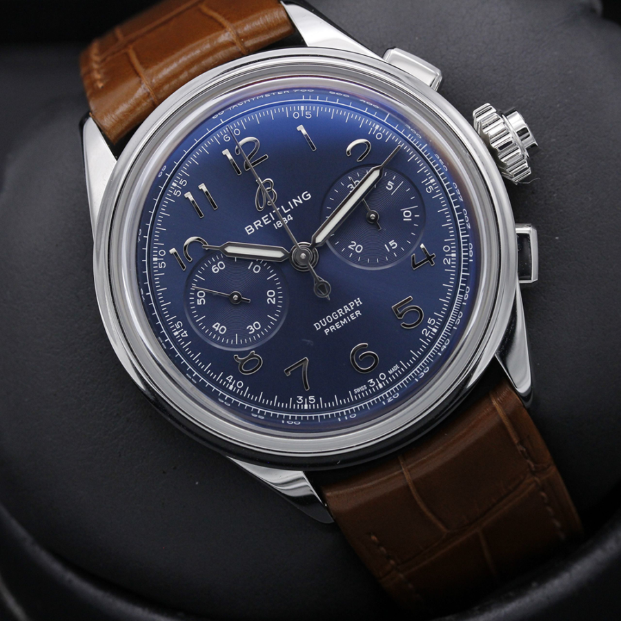 High Quality Replica Breitling male 42MM Premier AB1510171C1P1 Blue Dial Alligator leather Strap