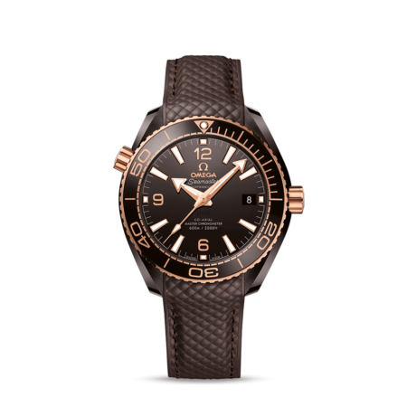 High Quality Omega Replica male 39.5MM Planet Ocean 600M 8800 Brown Dial Rubber strap